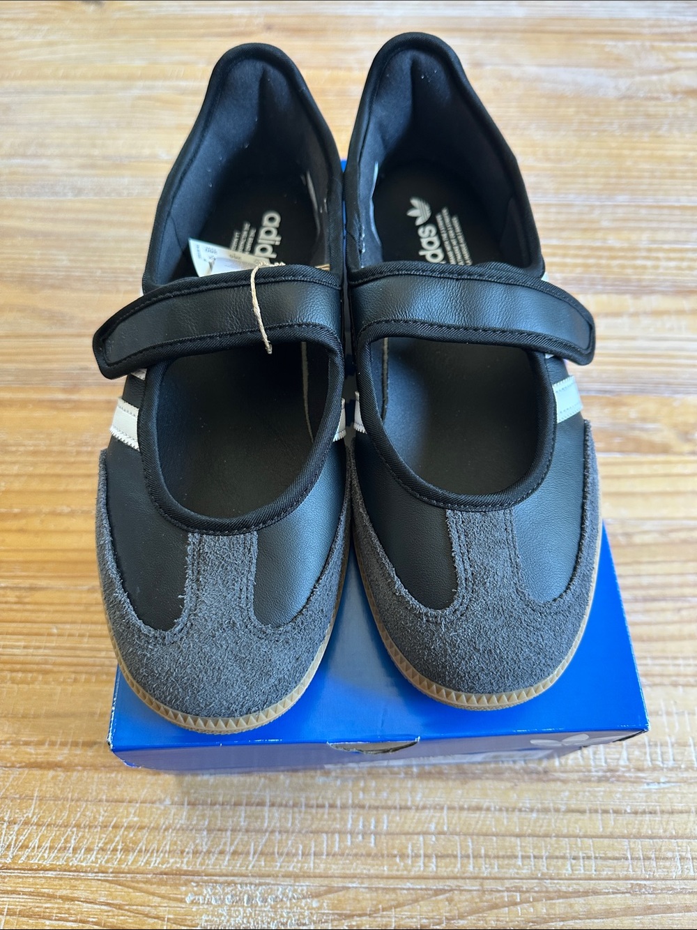 Adidas Black & White Women's Samba Mary Jane Sneakers with Velcro Strap - Picture 7 of 7